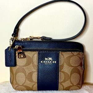 Coach Tan and Black Wristlet